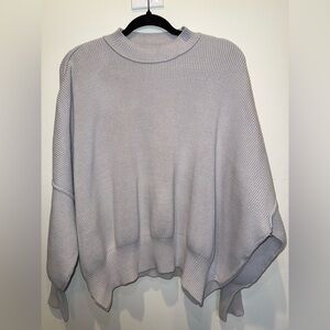 Free People Light Gray Poncho Sweater